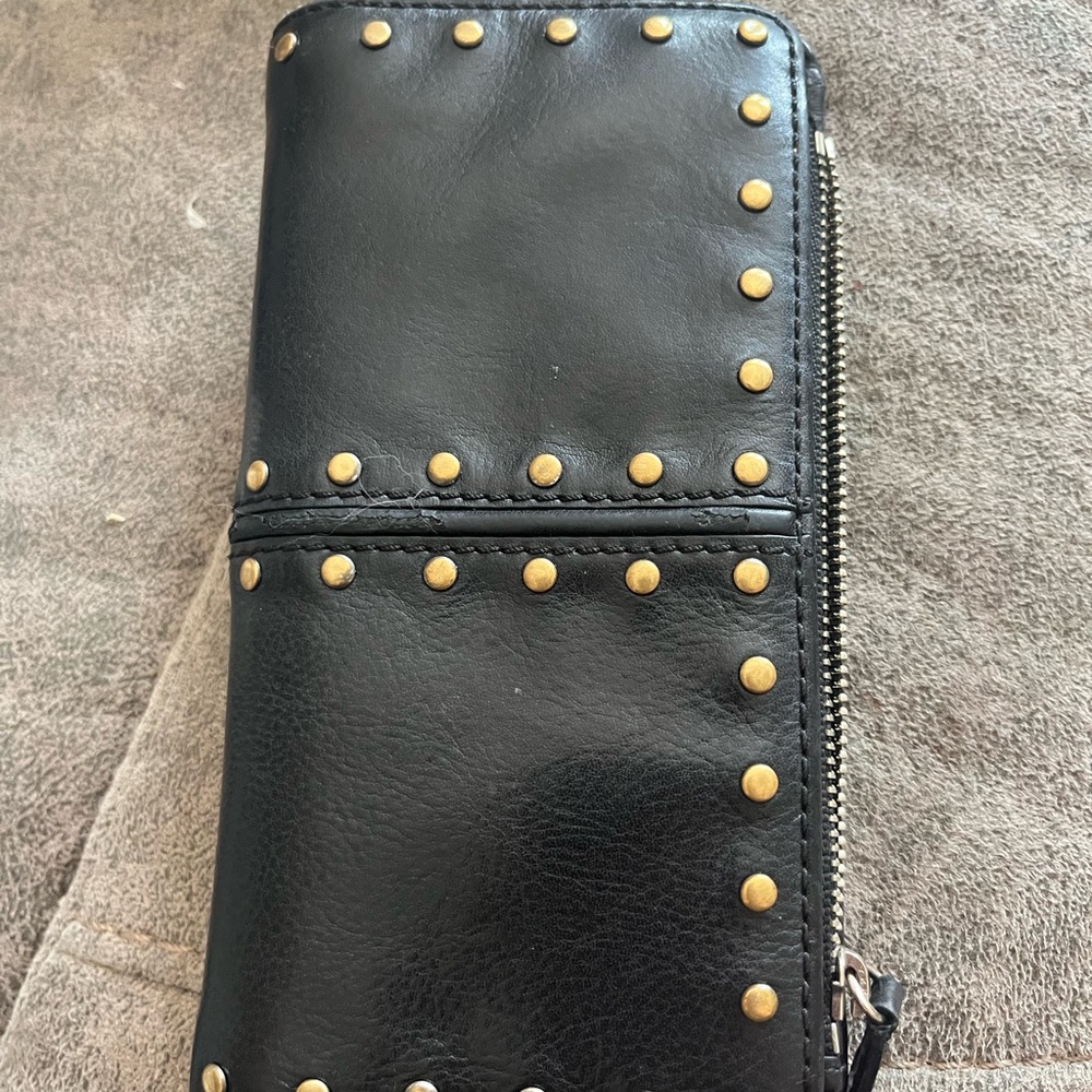 Michael Kors Black Wallet with Gold Studs